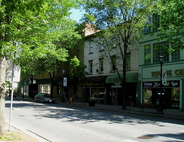 Queen Street in downtown Fredericton, named Canada's Great Street.