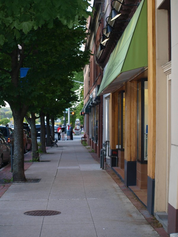 Shops along York Street in downtown Fredericton.