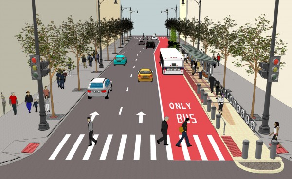 Bus Rapid Transit (BRT) often runs in dedicated lanes, increasing speed and relaiblity. Image credit: BRTKushing.com