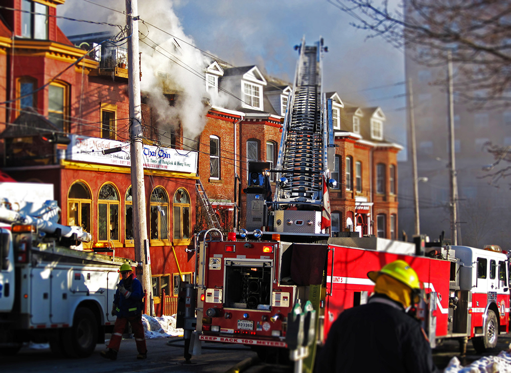 January 2010 fire on South Street in Halifax. Photo: Derek Midwinter