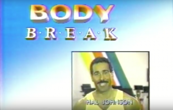 Screen capture of Body Break with Hal Johnson and Joanne McLeod, a 1980's public health advertising campaign.