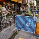 3. ACCESSIBLE & FUN PARKLETS - Parklets have become a fashionable and painless way to convert space allocated for on street automobile storage into shared public space. However, it is important that we design these features for users of all ages. The vast majority are simply used as private patios for cafes and restaurants, but it doesn’t have to be that way. This parklet, found on L.A.’s Spring Street, includes public seating, stationary bikes, and a foosball table!