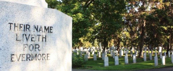 Cross of Sacrifice inscription at Edmonton Cemetery