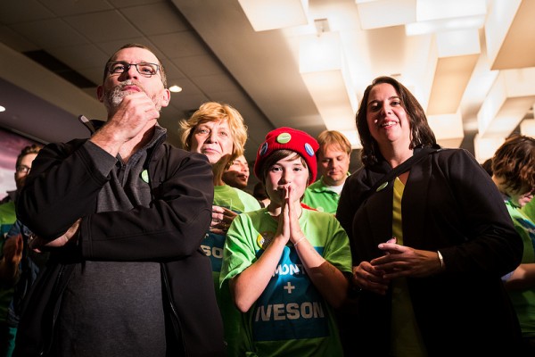 Supporters are hopeful as the polls close at 8 pm.