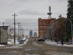 View looking east down 105th Avenue.