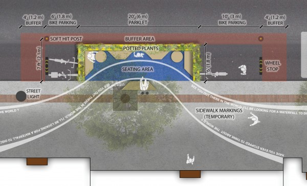 Rendering of Isaak Kornelsen Memorial Parklet. Image via Jonathan Behnke.