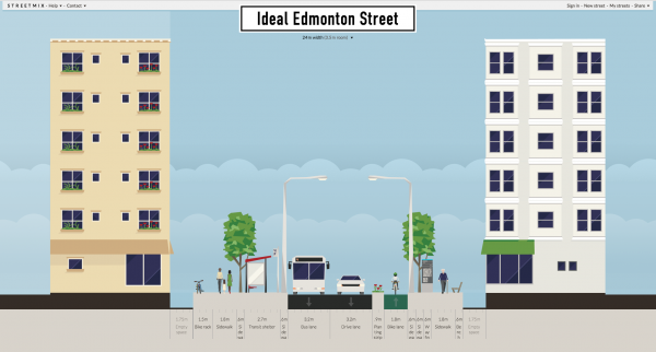 StreetMix detail of an ideal Edmonton street.