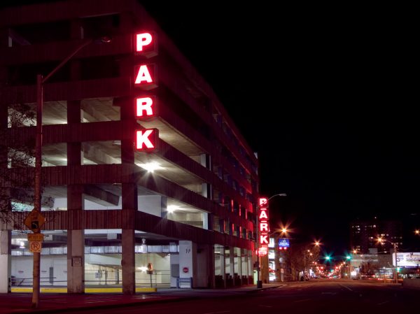 A parkade in downtown Edmonton.