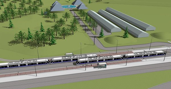 Rendering of future Muttart LRT stop. Image credit: City of Edmonton.