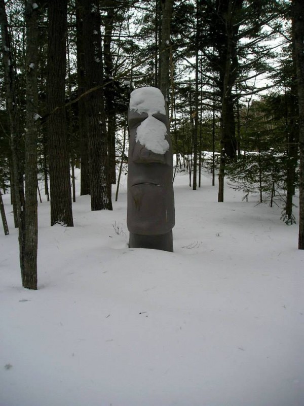 One of the many outdoor works of art at Currie House in Fredericton Junction