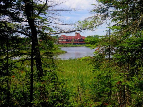 McAdam Railway Station viewed from the nature trail.