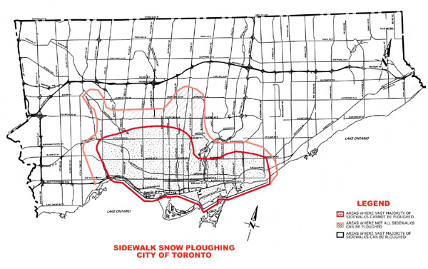 Sidewalk snow clearing in Toronto