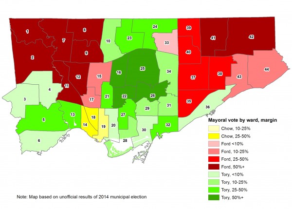 Results of 2014 mayoral election by ward