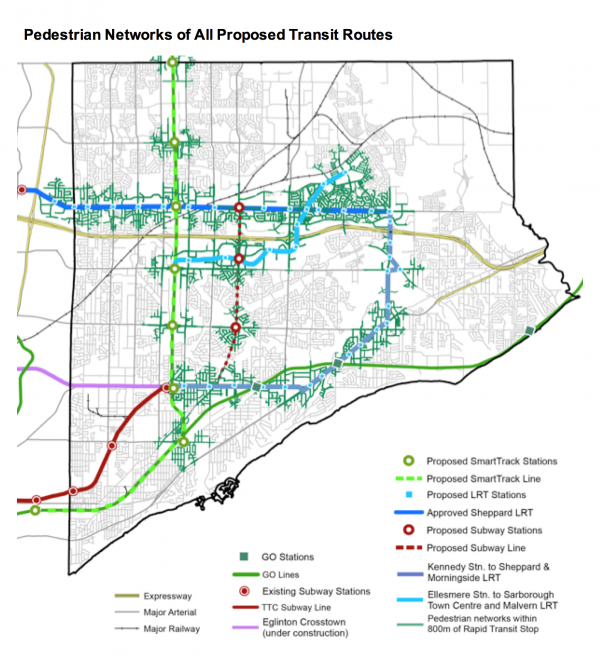 scarborough subway PED routes