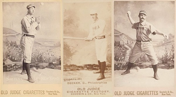 Players from the 1887 Toronto Baseball Club: Mike Slattery, Harry Decker and Cannonball Crane