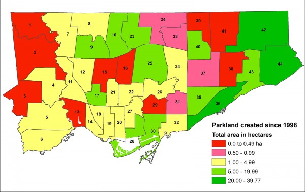 Parks-crisis wards - Map 4 parkland created since 1998