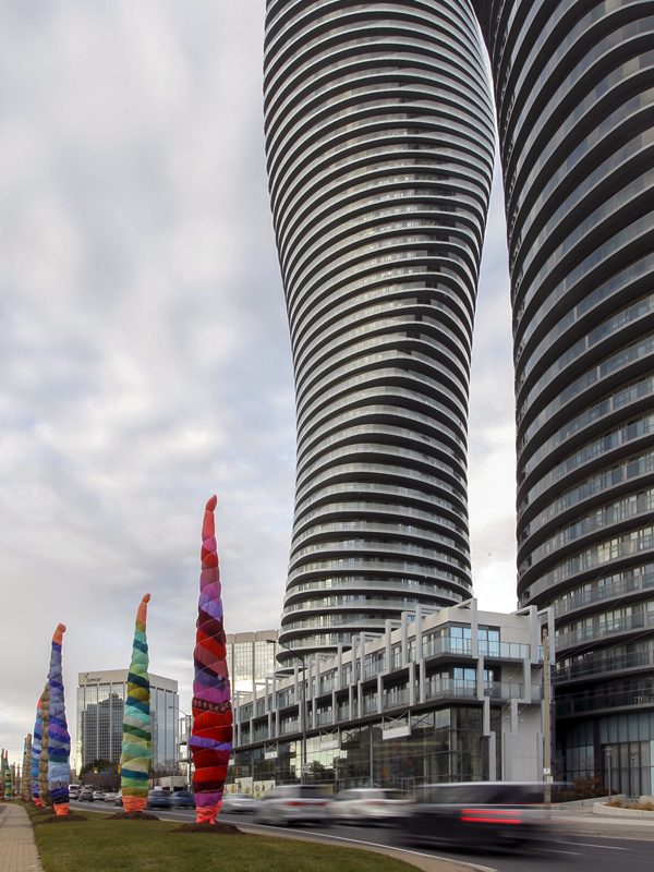 Tree Quilts, Fugitive Glue, City of Mississauga Temporary Public Art Program