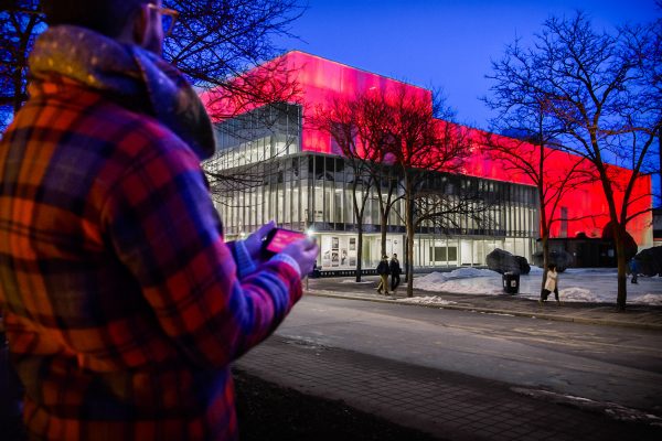 Public Visualization Studio, In The Air Tonight (2014), Ryerson University. Photo: Maggie Chan, courtesy of Public Visualization Studio.