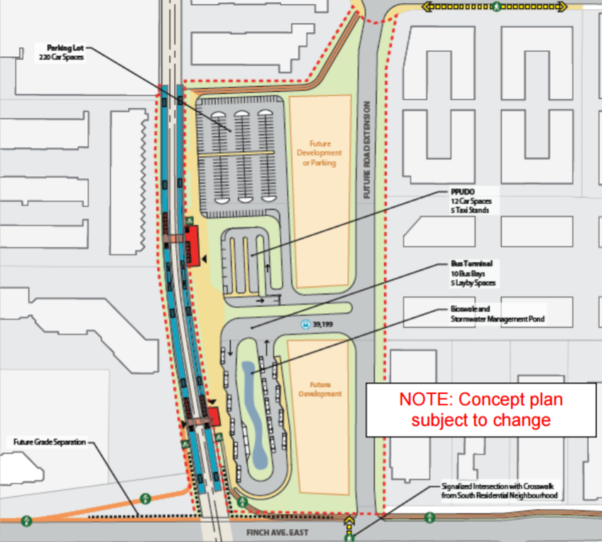 Plan for Finch East GO Station