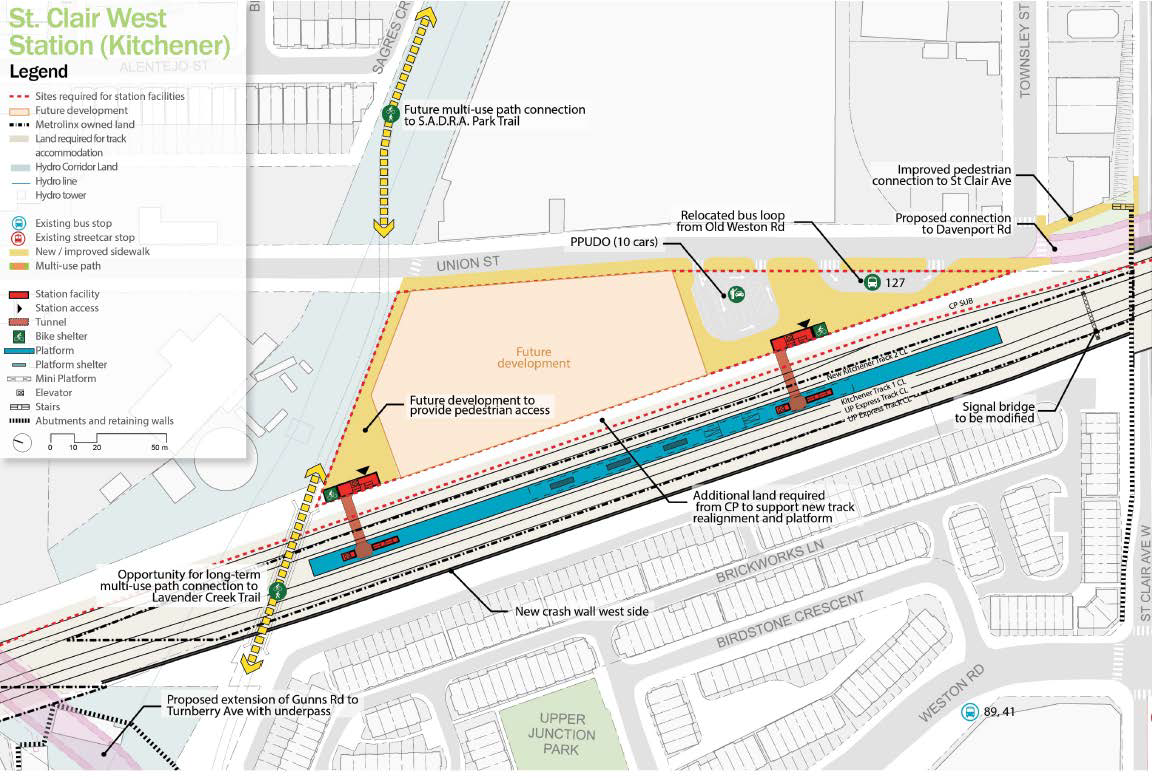 Plan for the proposed St. Clair West GO Station