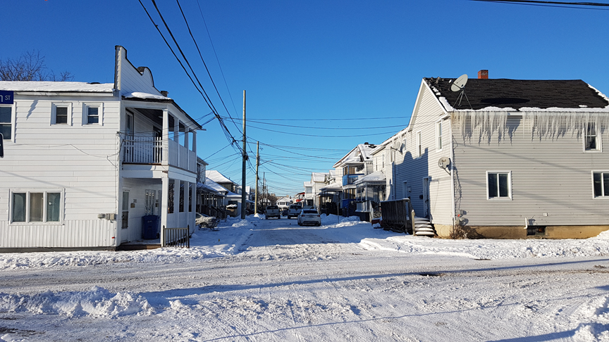 Cornwall's East End contains a large, continuous neighbourhood of closely packed, early 20th century worker housing, defined by Narrow streets, multi-unit housing, and minimal setbacks.