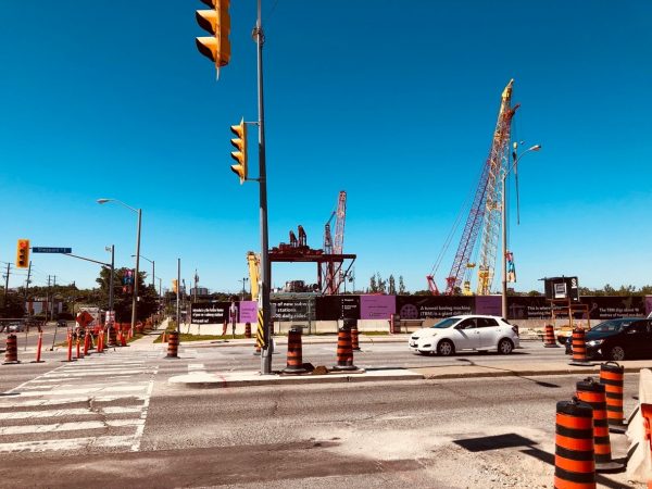 Construction on the Scarborough Subway Extension underway at Sheppard and McCowan