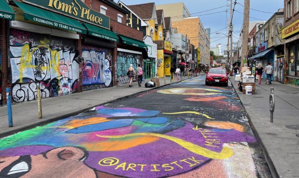 Colourful street art on Baldwin Street in Kensington Market