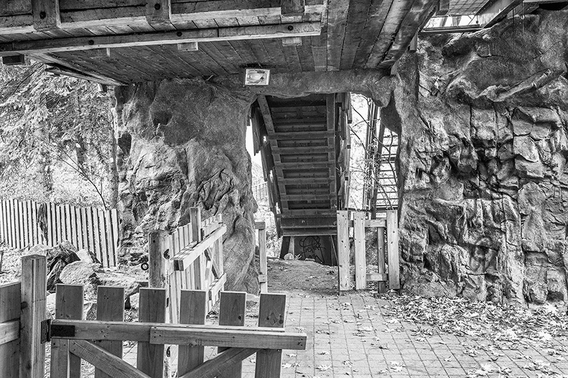 Under the chute of the Wilderness Adventure Ride.