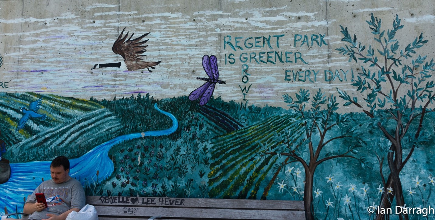 Mural in Regent Park celebrates Earth Day.