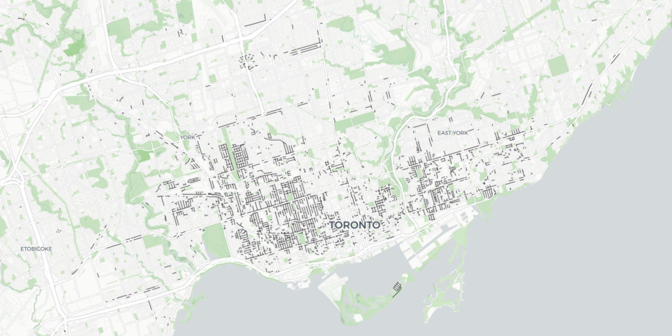 Map of Toronto laneways. Canadian Urban Institute.