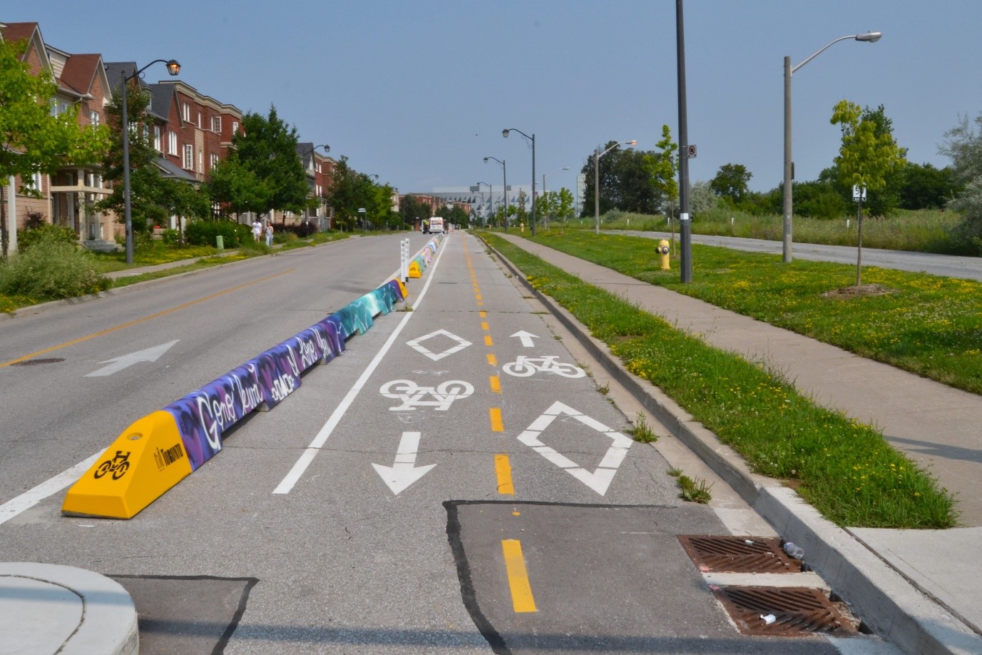 New cycling infrastructure at York University.