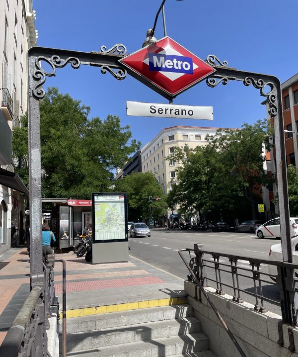 Entrance to Serrano metro station, Madrid