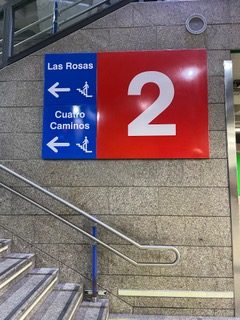 Wayfinding sign in Madrid metro