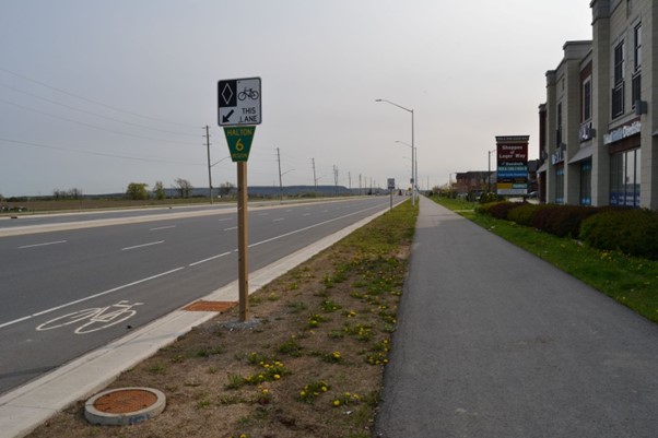 Cycling infrastructure on the outskirts of Milton. 