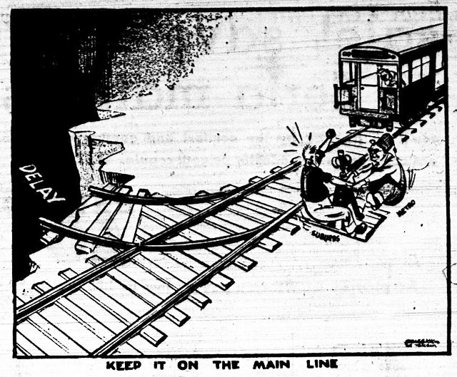 Editorial cartoon, the Telegram, August 21, 1958