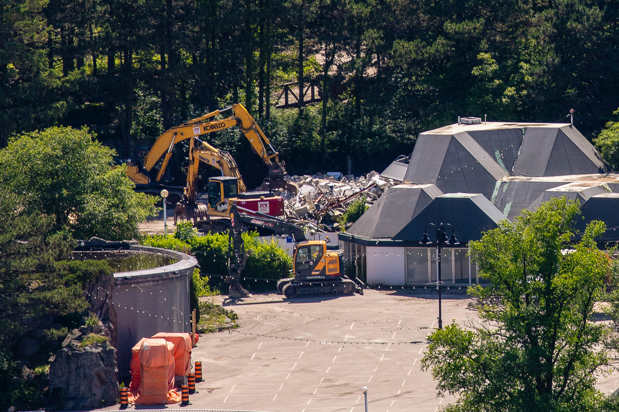 Demolition has been proceeding on the West Island of Ontario Place all summer. (Photo: Steven Evans)