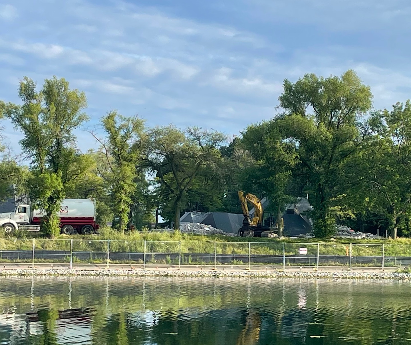 Demolition of buildings on the West Island of Ontario Place. (Photo: Ontario Place for All)