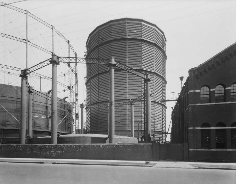 New Gas holder at Station A, Front Street East and Berkeley Street, 1926