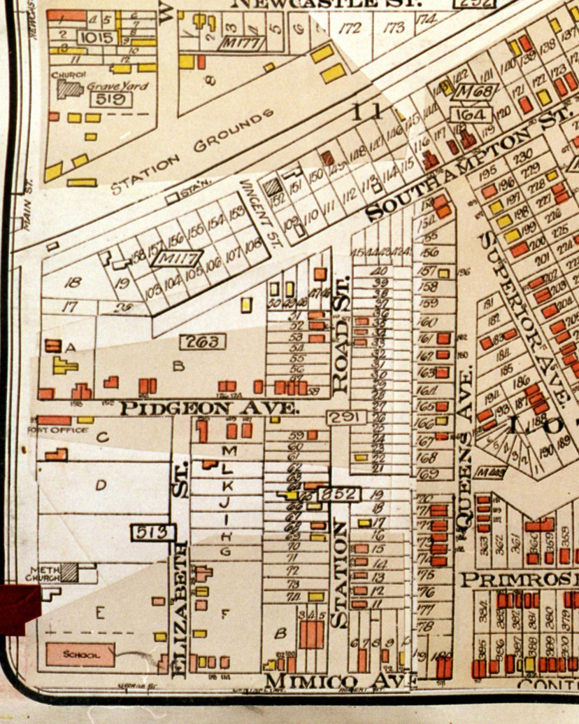 Map showing Pidgeon Avenue