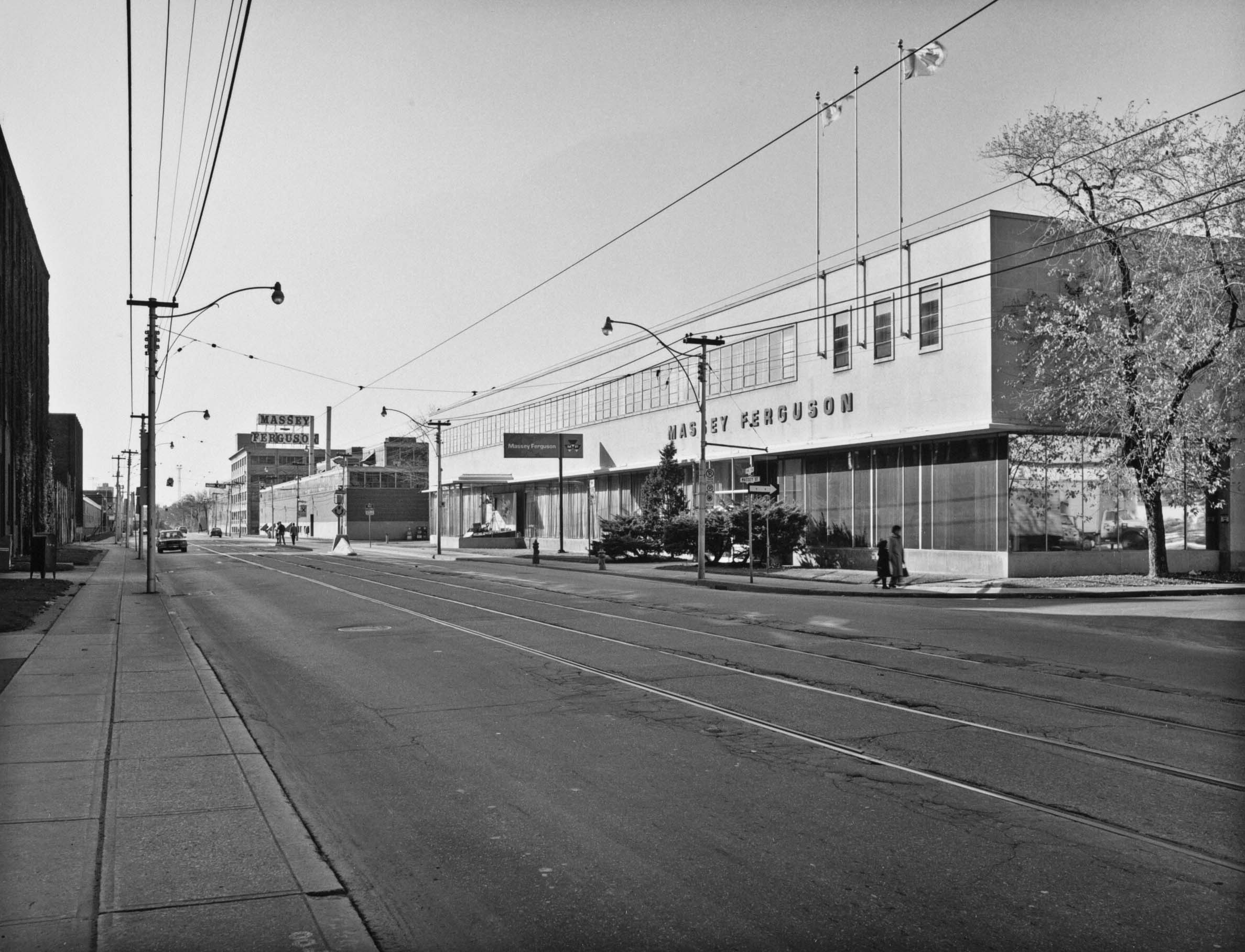 Massey Ferguson North Plant, looking west on King Street Weest at Massey Street, 1982