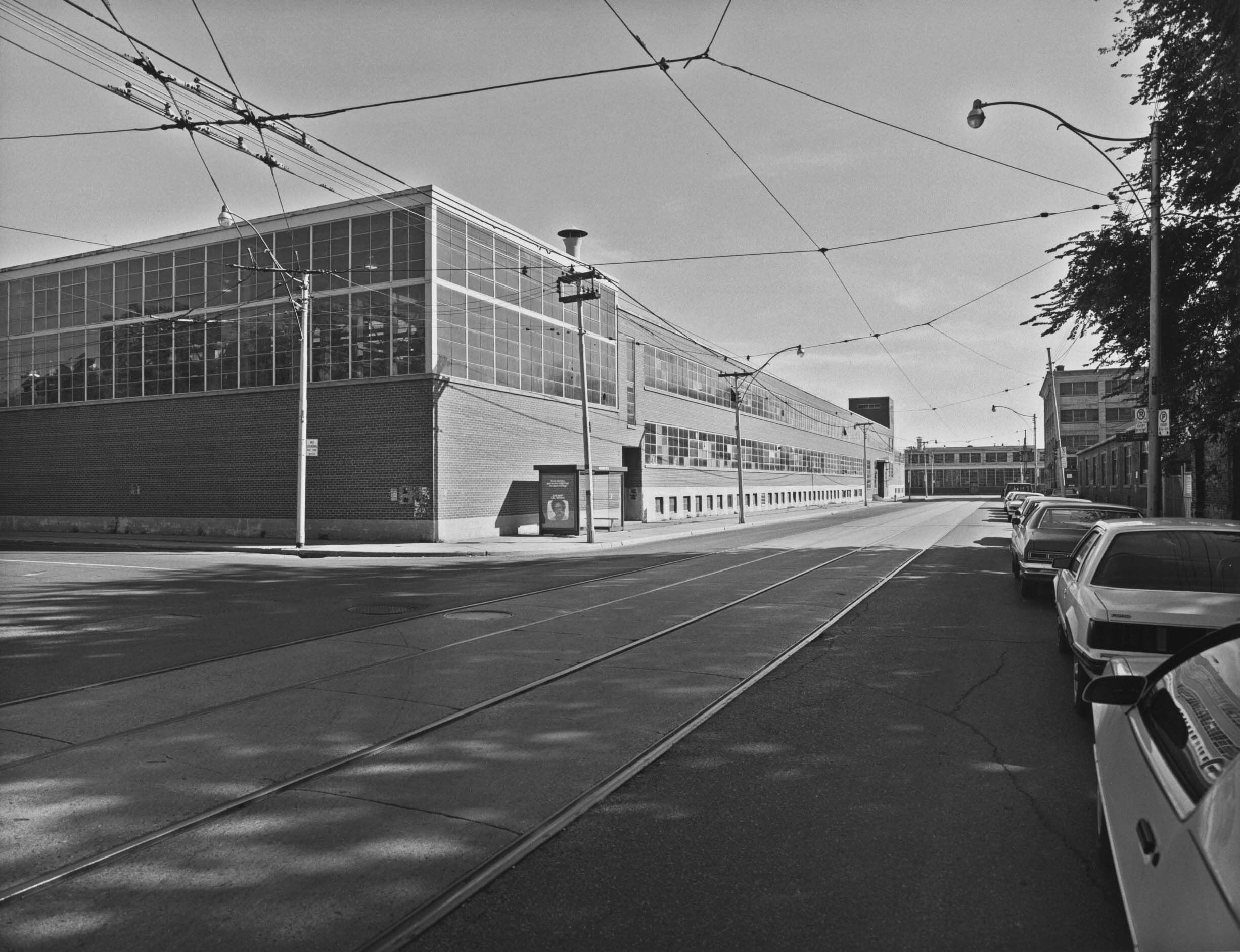 Massey Ferguson North Plant, northeast corner of the machine shop, Shaw Street at Adelaide Street West, 1985