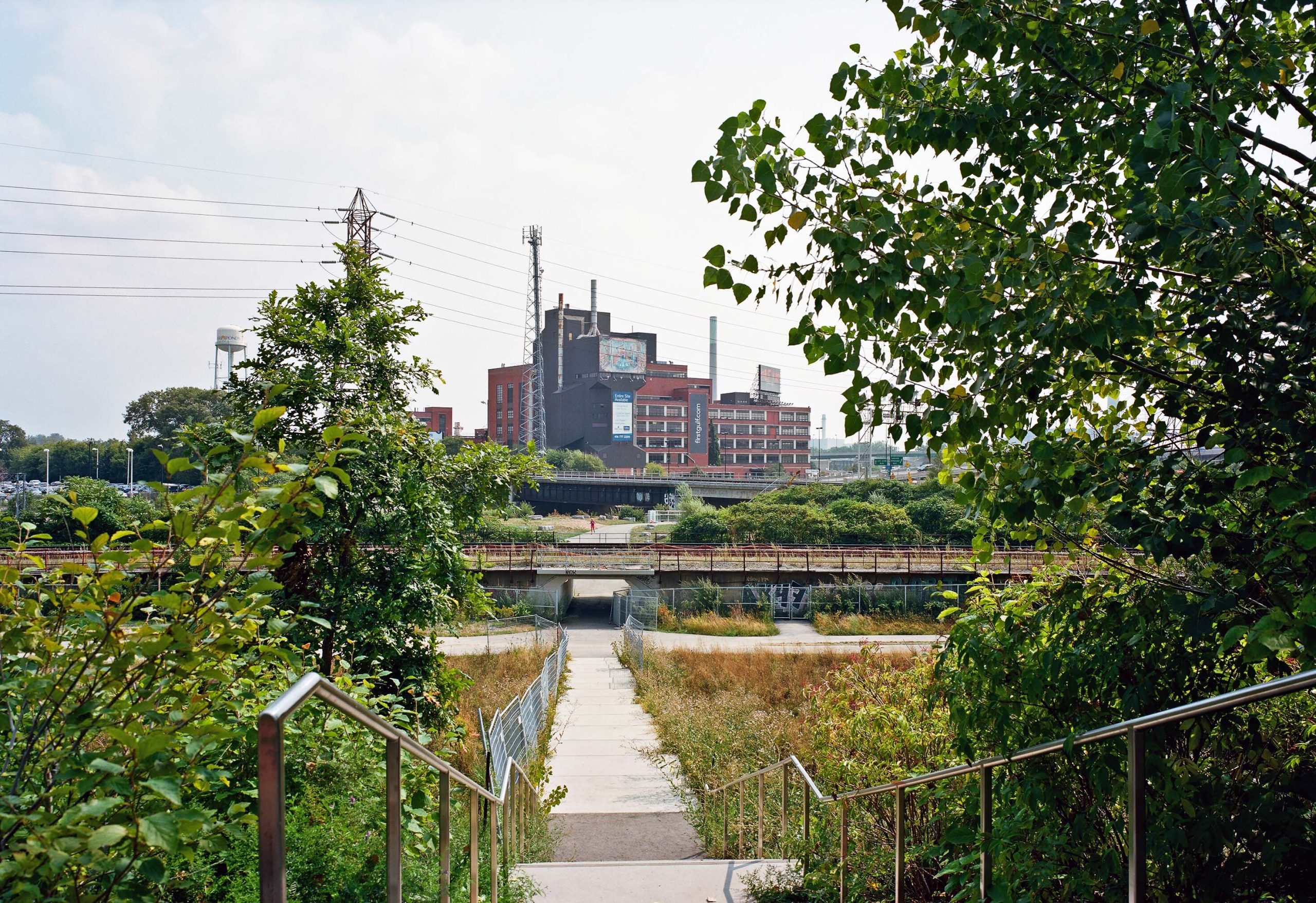 Abandoned Lever Brothers Don Valley plant, looking southeast from Corktown Common, 2015