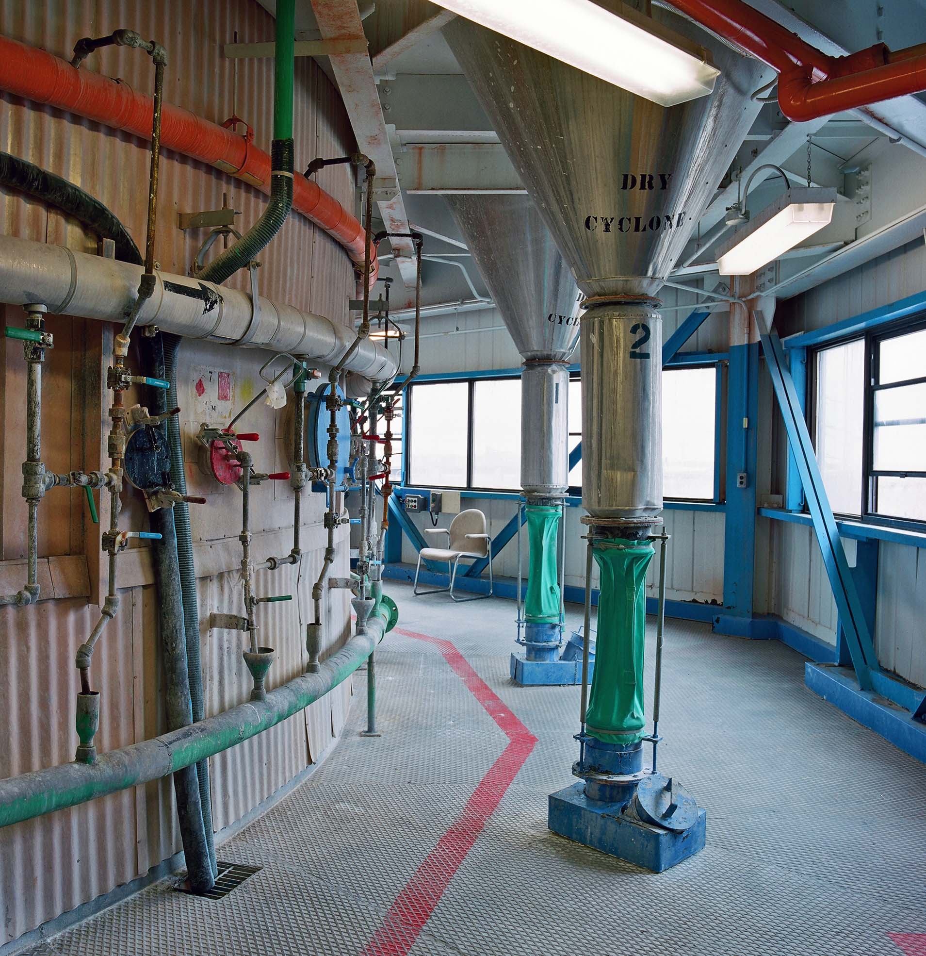 Upper access floor in the spray tower, (known as Nozzle Land), Lever Brothers Don Valley plant, 2003