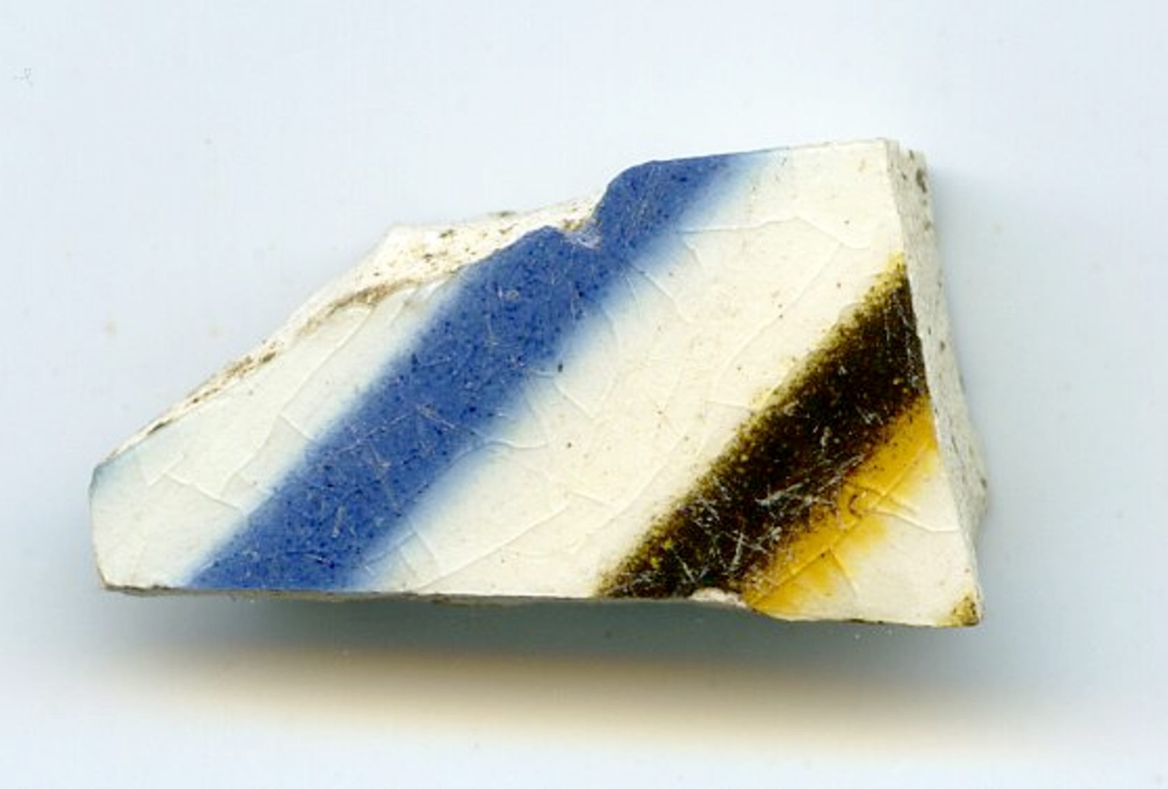 "Ceramic sherd with blue and brown lines," circa 1840. Credit: Ontario Heritage Trust