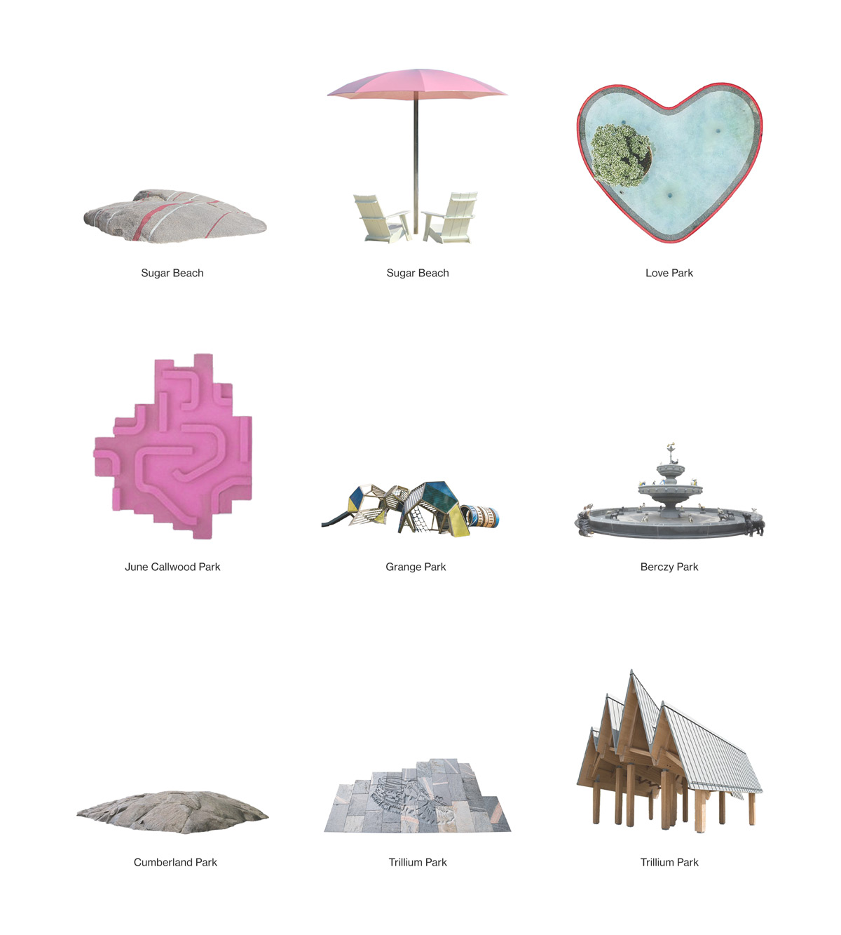 Examples of flagship park elements