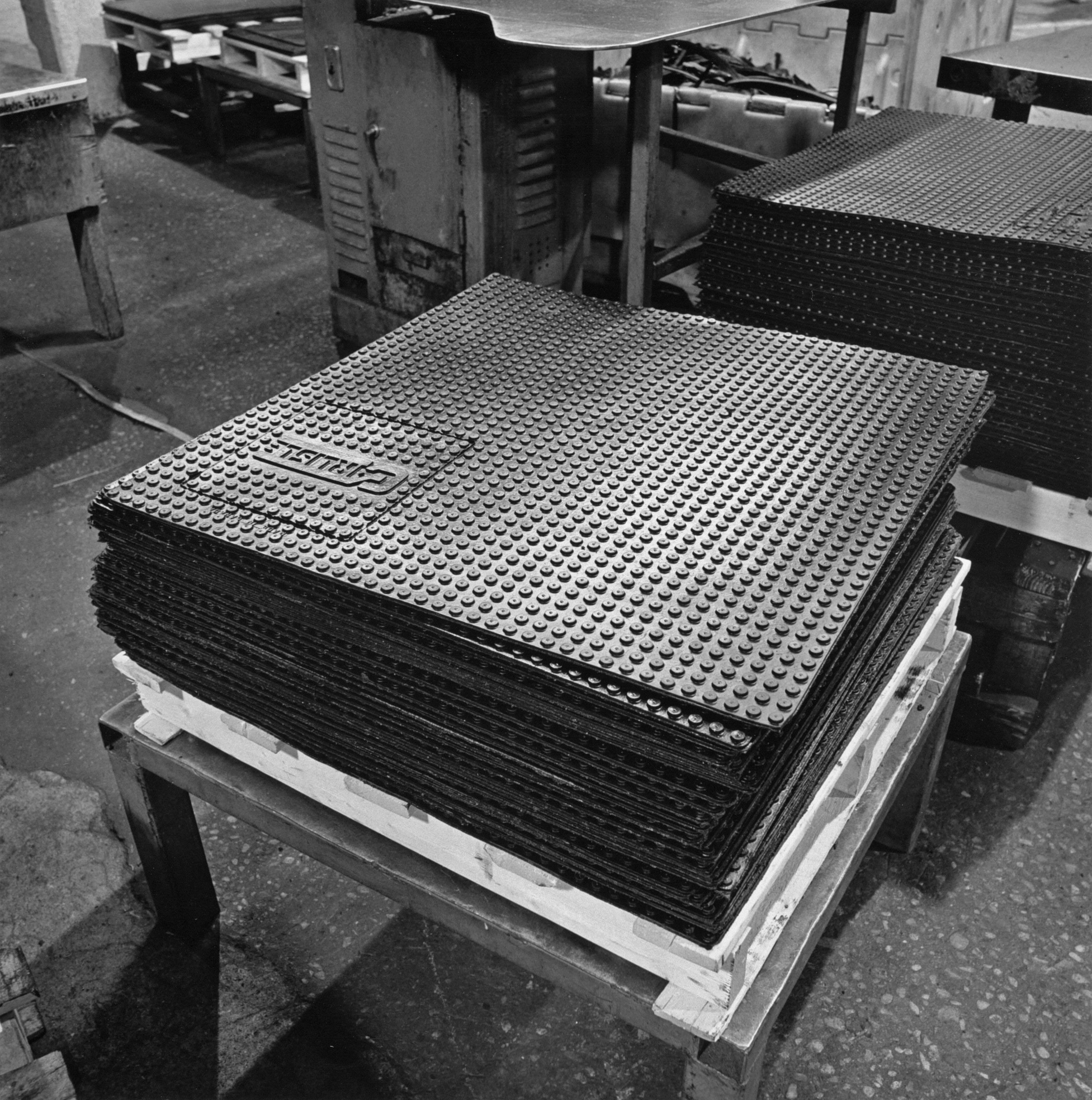 Roof deck mats made from recycled rubber, June, 1994