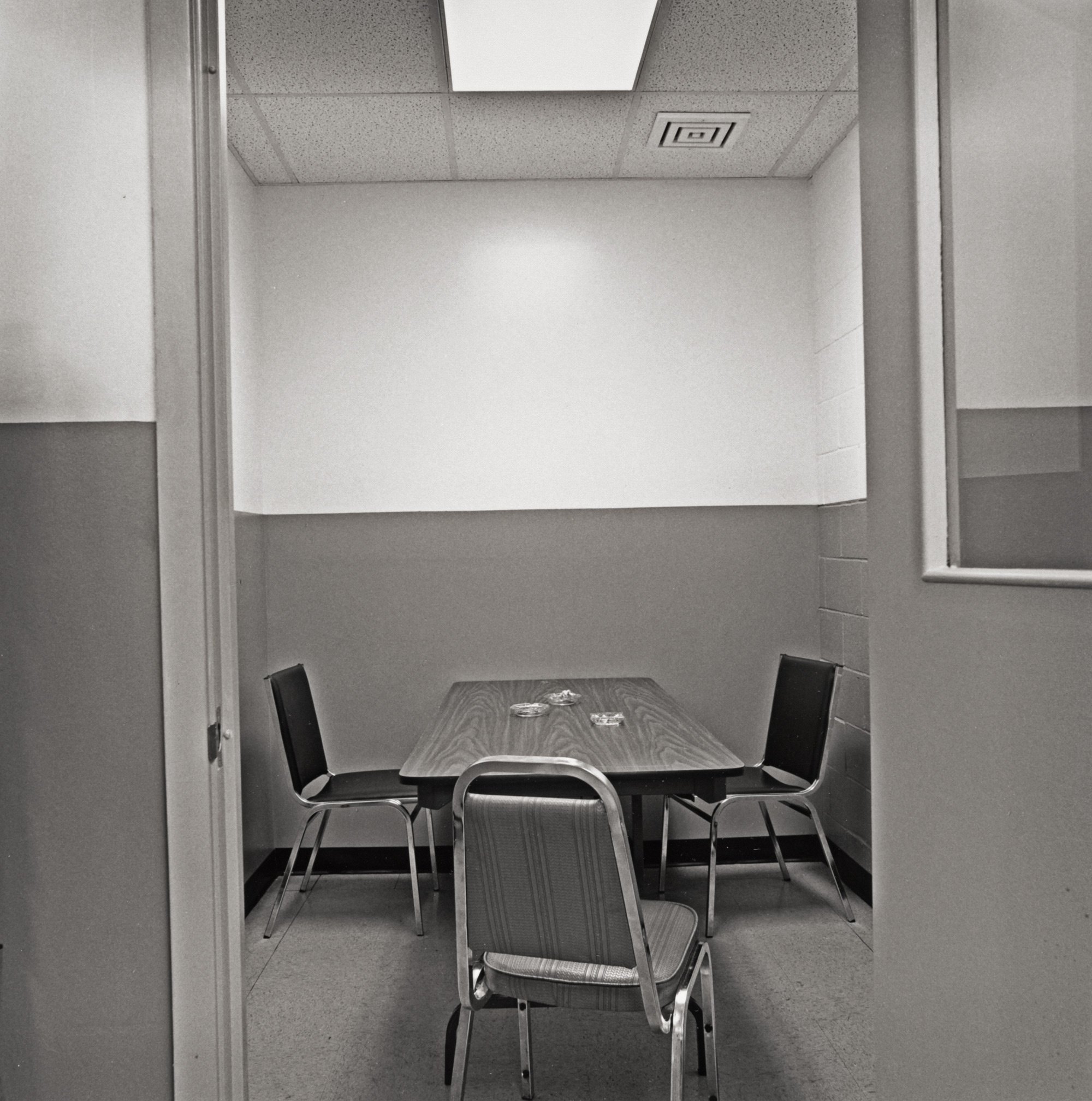 Designated smoking area beside the lunch room, Department 53 ,July, 1994