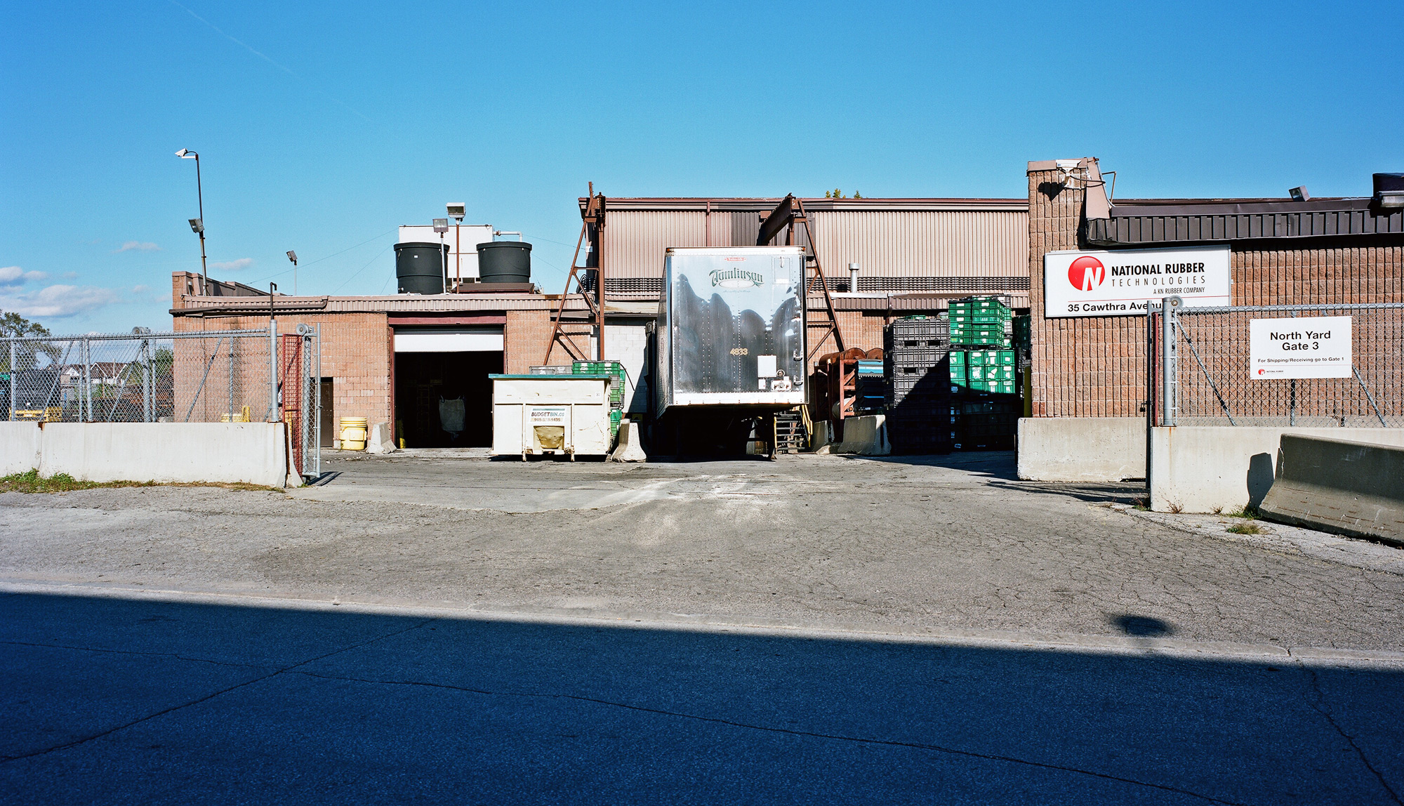 North yard gate of National Rubber Technologies plant, Cawthra Avenue, October 2016