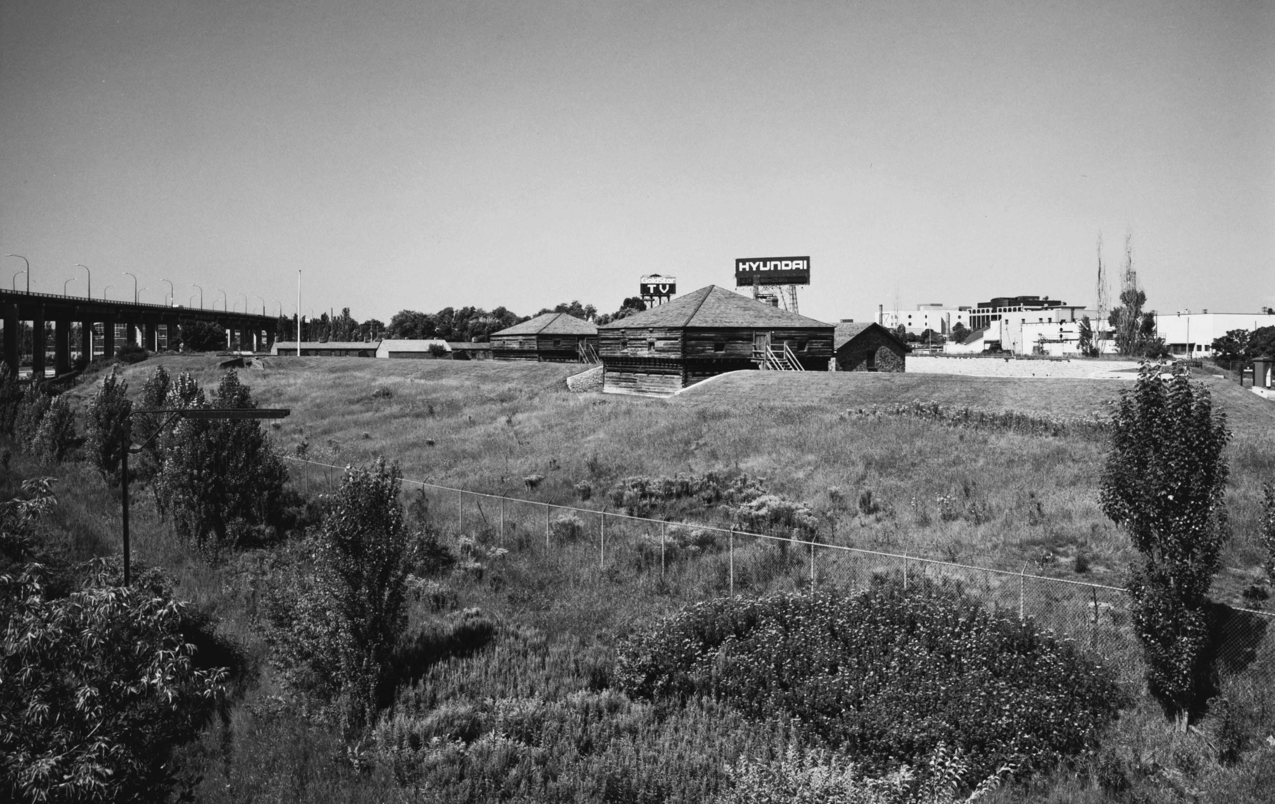 Fort York, looking west from Bathurst Street, 1994Gift to City of Toronto Archives, 1984