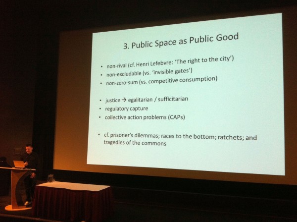 Mark Kingwell argues that public space is not a public good - but that it is a commons good.